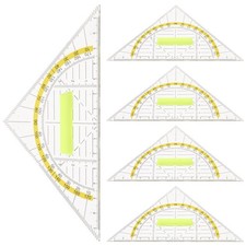5 Pcs Multi Functional Geometry Triangle Rulers Plastic Measuring Drawing Set Measuring-Drawing Set price