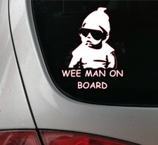 Baby on Board Van Car Sticker Bumper Window Decal Vinyl  Wee man on board Baby on Board price
