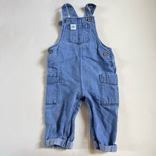Fred & Flo F&F Baby Blue Denim Dungarees Overalls Cargo 6-9 Months Romper VGC Baby Overalls price