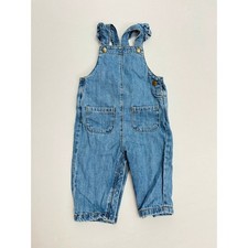 M&S Baby Girls Denim Dungarees 3-6m Blue Cotton Ruffle Strap Poppers Overalls Baby Overalls price
