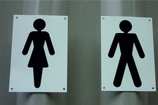 GENTS / LADIES TOILET SYMBOL sign or sticker changing room shower cloakroom gym Bathroom / Shower Cabin Sticker price