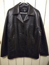 Old College Inn Clothing Co. Faux Leather Coat Men's M Black w/ Lapel 4 Buttons Men's Leather Clothing price