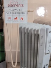 Fine Portable 7 Fin Oil Filled Radiator Mobile Heater 1500W White Energy Saving Heaters price