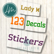 Personalised Name Sticker Decal Vinyl Water Bottle Mug Label Model Making Letter Baby Room Wardrobe price