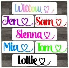 PERSONALISED VINYL NAME STICKER DECAL LABEL LUNCHBOX WATER BOTTLE SCHOOL WEDDING Baby Room Wardrobe price