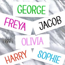 PERSONALISED VINYL NAME STICKER DECAL LABEL LUNCHBOX WATER BOTTLE SCHOOL WEDDING Baby Room Wardrobe price