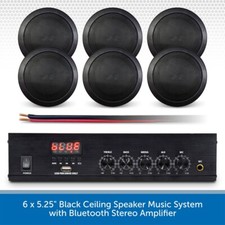 6 x Ceiling Speaker Stereo Bluetooth & Radio Music System Cafe Shop Restaurant Music System price