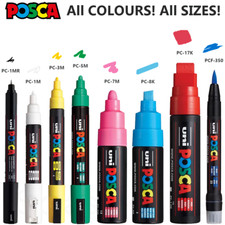 Uni Posca Paint Marker Art Pens - Waterproof Paint Pens - All Sizes & Colours Glitter Paint price
