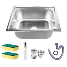 Single Bowl Square Stainless Steel Kitchen Laundry Washing Sink Plumbing Waste Sinks price