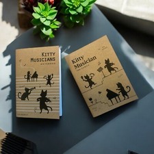 Music Themed A7 Kitty Musicians Mini Pocket Notebooks (Pack of 2) Music Notebook price