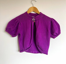 Mim-Pi Girls Purple Knit Cotton Short Sleeve Cardigan/Bolero 11-12Y Baby Cardigan price