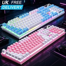 Professional Gaming Keyboard 104 Keys RGB LED Backlit For PC Laptop Xbox One UK Gaming Keyboard price