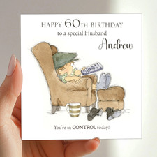 TV Remote Chair Birthday Card Personalised Husband Grandad Dad Uncle Brother TV Chair price