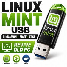 Linux Mint 22.3 USB Drive Cinnamon MATE XFCE Flash Drive Bootable Installer Easy Operating Systems price