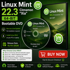 Linux Mint 22.3 Cinnamon 64-Bit on a Bootable DVD Operating Systems price