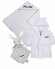 ✨ Personalised Baby Bundle Gift Set | Dressing Gown, Hooded Towel & Comforter ✨ Towel & Dressing Gown Set price