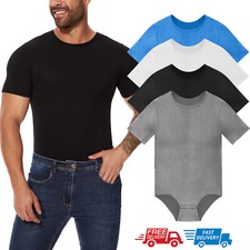 Mens Adults One Piece Lingerie Short Sleeves T-shirt Romper Bodysuit Pajamas UK Men's Bodysuit price