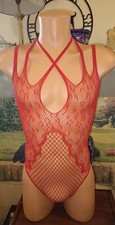 Brand New Sealed Mens Sexy Reversable RED Floral Leaf Lace Bodysuit Size XS / L Men's Bodysuit price