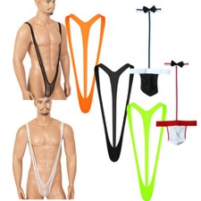 Mens Mankini Bodysuit Fishnet See Through Thong Lingerie Singlet Swimwear Briefs Men's Bodysuit price