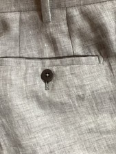 Vintage Mik  Mak Men’s Linen Trousers 32x32.5 Grey.  Made in Italy (Capri) Men's Capri Trousers price