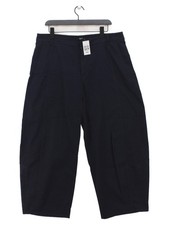 Uniqlo Men's Trousers XL Blue Cotton with Elastane Wide-Leg Capri Men's Capri Trousers price