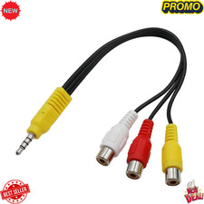 3.5mm AUX Male to 3RCA Female Cable Composite Stereo Audio AV Adapter Cord UK Composite Cable price