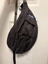 KAVU Sling Crossbody Rope Bag Black Gray Rope Crossbody Hike Women's Messenger Bag price