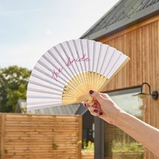 ''The Bride'' White Paper Hand Fan | SheAos Tying The Knot Collection Fan Tie price
