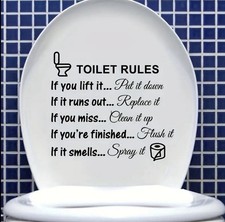 Toilet Rules With Rolls Bathroom Inspired Design Wall Art Decal Vinyl Sticker Toilet Sticker price