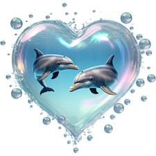 Romantic Dolphins Vinyl Sticker Decal│Romance Wall Tile Phone Toilet Cup Graphic Toilet Sticker price