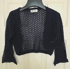 H&M Girls Navy Bolero Size 8-10 Years Excellent Condition Girls' Bolero price