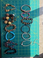 Mix Designs And Styles Bracelets 12 Multi Colour Costume Jewellery Beads Natural Stone Bracelets price