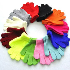 1 Pairs Black+Colours Magic Gloves Kids Boys Girls Children Winter Warm Stretch Kids' Gloves price