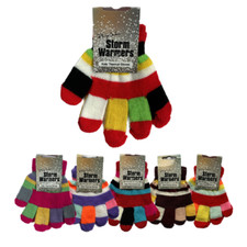Childrens Colourful Stripey Gloves - Kids One Size Magic Stretchy Striped Gloves Kids' Gloves price
