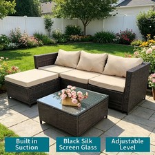 4 Seater Rattan Garden Furniture L-Shaped Corner Sofa Set Table Chair Lounge Set Sofa Set price