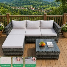 Garden Furniture Corner Sofa Set Rattan Outdoor Patio Lounge 4-Seat with Ottoman Sofa Set price