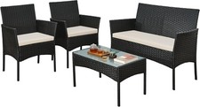 Rattan Sofa Set 4 Piece Garden Furniture Chair Coffee Table Outdoor Patio Set Sofa Set price