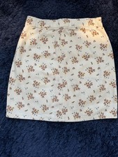 Girls Beige Denim Jean Skirt With Flowers Age 13-14 Years Girls' Jeans / Denim Skirt price