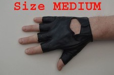 Millington Men's Fingerless Faux Leather Cycling / Work Gloves Black Size Medium Men's Gloves price