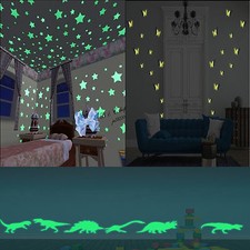 Glow In The Dark Stars Moon Wall Stickers Kids Bedroom Ceiling Decor 100PCS Baby Room Wall Decor price