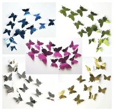 3D Butterfly mirrored wall stickers 12 pcs Art Decoration Child Kids Mirror Baby Room Wall Decor price