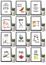 Funny Kitchen Dining Cooking Prints Wall Art Picture Quote Poster Decor Print Baby Room Wall Decor price