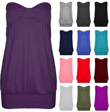 LADIES KNOT BOOBTUBE TOP STRAPLESS WOMEN'S LONG JERSEY VEST BANDEAU SUMEMR TOPS Women's Jersey price