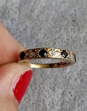 Vintage 9ct Gold Diamond and Sapphire ring Size O Sapphire Ring price