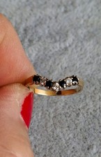 Vintage 9ct Gold Sapphire Wishbone Ring - Size J Sapphire Ring price