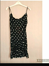 ISAWITFIRST Women’s Size 10 Black & White Polka Dot Slip Dress Cowl Neck Slip Dress price