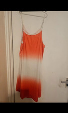 SheIn Curve Plus 4XL Orange/White Ombre Strappy Slip Midi Dress Pullover Slip Dress price