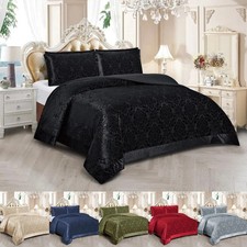 3 Piece Quilted Bedspread Velvet Jacquard Bedding Set Double King Size Bed Throw Bedspread & Bedspread Set price