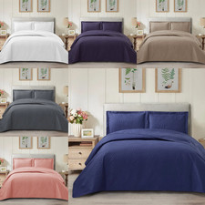 3 Piece Quilted Embossed Bedspread Comforter Bedding Set Single Double King Size Bedspread & Bedspread Set price