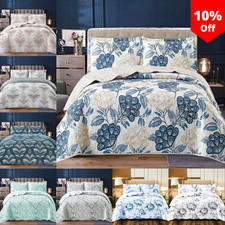 3 Piece Patchwork Bedspread Quilted Throw Single Double King Bedding Set Bedspread & Bedspread Set price